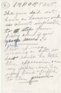 Handwritten note from Jack Ruby to his lawyer Melvin Belli